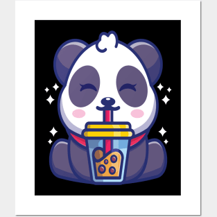 Kawaii Cute Anime Panda Otaku Japanese Bubble Boba Tea Posters and Art